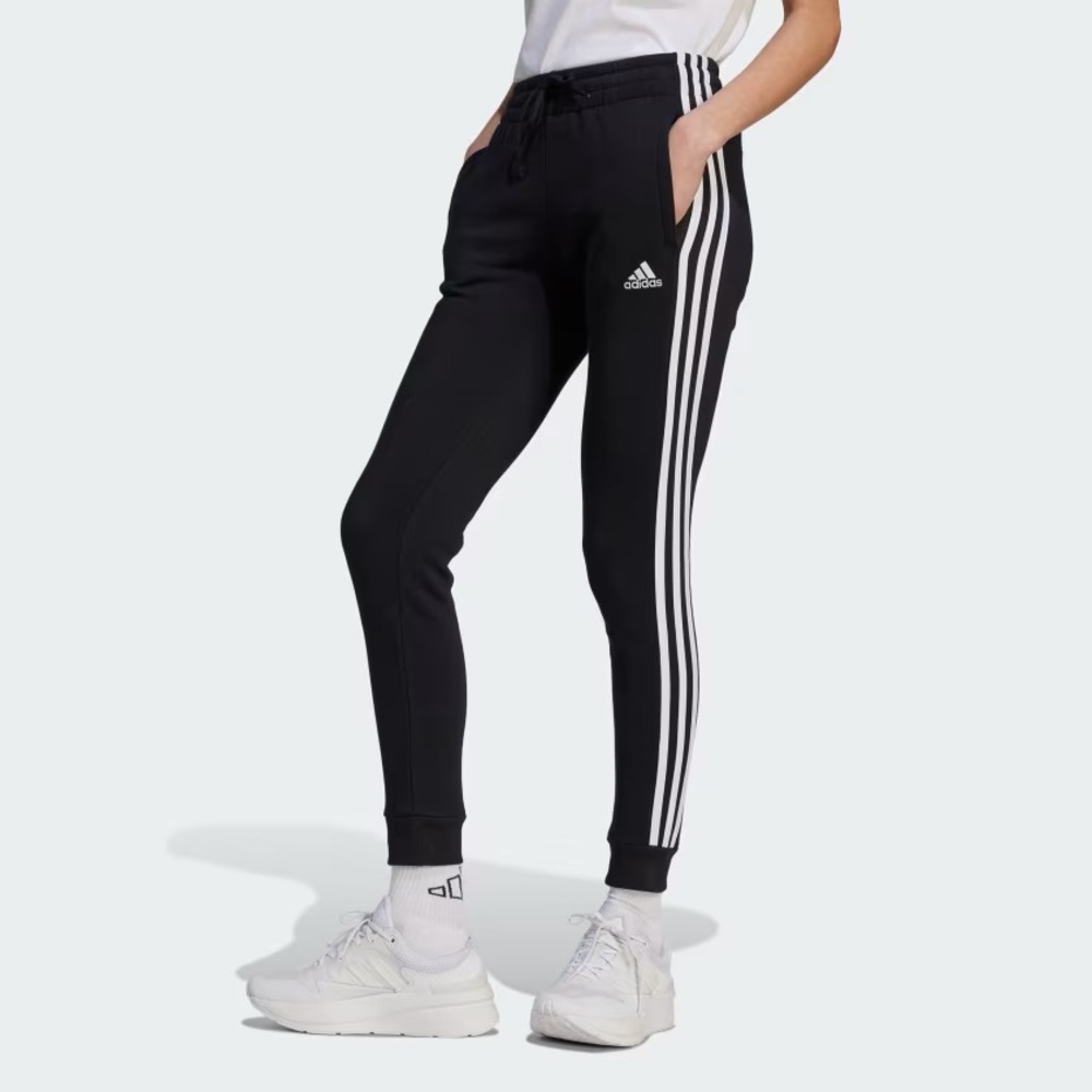Adidas Black Joggers with Classic White Stripe Track Pants